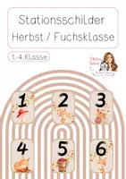 Vorschau - Anderer Materialtyp - Stationschilder Herbst Fuchsklasse - Deckblatt