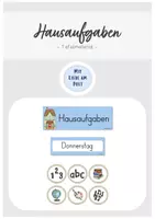 Vorschau - Anderer Materialtyp - Hausaufgaben - Tafelmaterial (blau) - Deckblatt