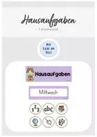 Vorschau - Anderer Materialtyp - Hausaufgaben - Tafelmaterial (lila) - Deckblatt