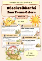 Vorschau - Stationenlernen - Abschreibkartei Ostern (Klasse 2-3) - 3-fach differenziert - Rechtschreibung & Abschreiben - Deckblatt