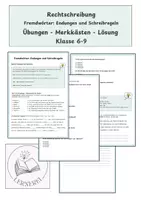 Vorschau - Arbeitsblätter - Rechtschreibung von Fremdwörtern: Endungen und Schreibregeln - Deckblatt