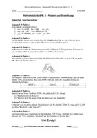 Vorschau - Arbeitsblätter - Klassenarbeit Prozent- und Zinsrechnung incl. Förderbedarf L - Deckblatt