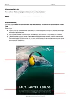 Vorschau - Klassenarbeiten - Klassenarbeit: Eine Werbeanzeige untersuchen und analysieren - Deckblatt