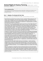 Vorschau - Arbeitsblätter - B1: Animal Rights and Farming- Vocabulary and Reading - Deckblatt