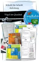 Vorschau - Mal- und Bastelvorlagen - Vögel im Quadrat: Schritt für Schritt Anleitung - Deckblatt