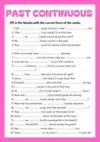 Vorschau - Arbeitsblätter - Past Continuous Tense | Worksheet - Seite 1