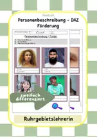 Vorschau - Arbeitsblätter - Personenbeschreibung DAZ Förderung - Deckblatt