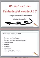 Vorschau - Fördermaterial/Inklusion - Bundestagswahl Spezial: Fehlerteufel Lesekarten Kommasetzung - Seite 1