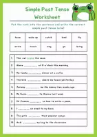 Vorschau - Arbeitsblätter - Past Simple | Worksheet | short Worksheet - Deckblatt