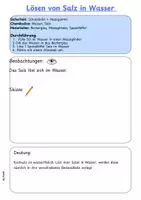 Vorschau - Arbeitsblätter - Lösen von Salz in Wasser - Seite 1