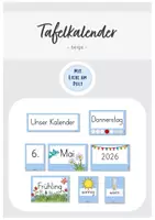 Vorschau - Anderer Materialtyp - Tafelkalender für die Klasse/ Wetter (blau) - Deckblatt