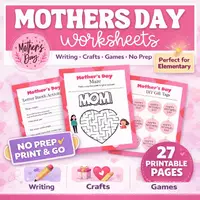 Vista previa - Hojas de trabajo - Mothers Day Worksheets - Portada