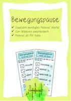 Vorschau - Aufgabenkarten - Bewegungspause - Energizer für den Untericht - Würfel dich fit - Deckblatt