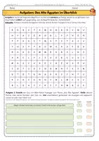 Vorschau - Arbeitsblätter - AB8 Das Alte Ägypten Suchsel Quiz Ausmalbild Fördermaterial & DaZ Klasse 5/6 - Seite 1