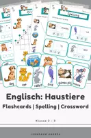 Vorschau - Arbeitsblätter - Englisch Haustiere Paket – Flashcards, Arbeitsblätter, Spelling & Rätsel | Klasse 2-3 | mit Lösungen - Deckblatt