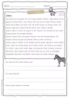 Vorschau - Arbeitsblätter - Sachtext Zebra - Seite 3
