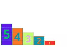 Vorschau - Fördermaterial/Inklusion - Zahlenkarten 1-5 mit Größenverhältnissen - Seite 1