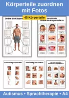 Vorschau - Arbeitsblätter - Körperteile zuordnen mit Fotos Arbeitsblätter - Deckblatt