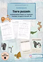 Vorschau - Spiele - Tiere puzzeln - kombinatorische Aufgabe - Deckblatt