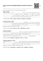 Vista previa - Hojas de trabajo - Biografia Mahatma Gandhi No Violencia (Ejercicios con texto para completar y video explicativo) - página 1