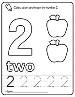 Aperçu - Matériel pour travaux manuels / dessin - Preschool Number Worksheets PDF - Page 3