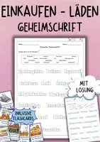 Vorschau - Arbeitsblätter - DaZ / DaF - Einakufen & Geschäfte - Wortschatz - Geheimschrift (Arbeitsblatt) - Deckblatt
