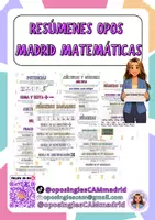 Vista previa - Fichas informativas / Documentos de lectura - Matemáticas - Cultura general @oposinglescammadrid - Portada