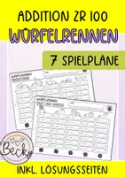 Vorschau - Arbeitsblätter - Würfelrennen Addition ZR 100 (7 Spielfelder) - Deckblatt