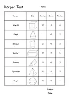 Vorschau - Arbeitsblätter - Mathematische Körper Prüfung - Seite 1