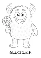 Vorschau - Arbeitsblätter - Kostenlose Gefühlskarten für Morgenkreis zum Ausmalen | Monster Emotionskarten Ausmalbilder Gefühle für Kita - Seite 1