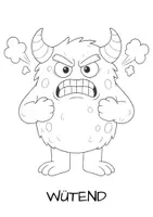 Vorschau - Arbeitsblätter - Kostenlose Gefühlskarten für Morgenkreis zum Ausmalen | Monster Emotionskarten Ausmalbilder Gefühle für Kita - Seite 3