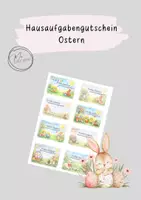 Vorschau - Mal- und Bastelvorlagen - Hausaufgabengutschein - Frohe Ostern! - Deckblatt