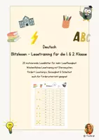 Vorschau - Arbeitsblätter - Blitzlesen – Leseflüssigkeit spielerisch trainieren (1. & 2. Klasse) - Deckblatt