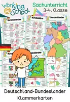 Vorschau - Stationenlernen - Deutschland | Bundesländer | Klammerkarten | Freiarbeit - Deckblatt