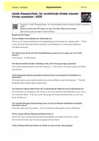 Vorschau - Arbeitsblätter - Arbeitsblätter zur Reportage Inside Klassenchat - Thema Argumentieren - Seite 1