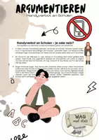 Vorschau - Arbeitsblätter - Argumentieren: Handyverbot an Schulen - ja oder nein? - Deckblatt