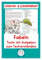 Vorschau - Arbeitsblätter - Fabeln. Texte mit Aufgaben zum Textverständnis & Sprachförderung - Deckblatt