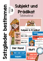 Vorschau - Präsentationen/Tafelbilder - Satzglieder bestimmen Tafelmaterial Subjekt Prädikat Klasse 3 - Deckblatt
