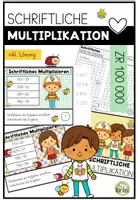 Vorschau - Arbeitsblätter - Schriftliche Multiplikation im Zahlenraum 100 000 - Deckblatt