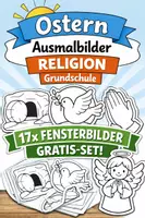 Vorschau - Anderer Materialtyp - Ostern Ausmalbilder Religion Grundschule – 17 Fensterbilder Auferstehung | Gratis Set - Deckblatt