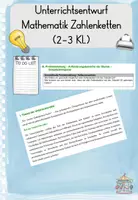 Vorschau - Stundenentwürfe - Unterrichtsentwurf Mathematik UB Zahlenketten (Kl. 2-3) - Deckblatt