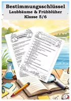 Vorschau - selbst erstellte Cliparts/Grafiken - Bestimmungsschlüssel: Frühblüher und Laubbäume - Deckblatt