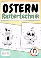 Vorschau - Arbeitsblätter - Rastertechnik Ostern - Zeichnen lernen - Deckblatt