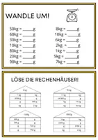 Vorschau - Arbeitsblätter - Gewichte umwandeln / kg - g / Kilogramm - Gramm / - Seite 2