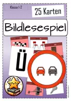 Vorschau - Spiele - Bildlesespiel Buchstabe Ü Klasse 1 -Ich habe -Wer hat?- - Deckblatt