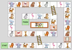 Vorschau - Spiele - Englisch Zootiere – Brettspiel & Bingo | Animals Grundschule | Vocabulary Game | Klasse 2–3 - Seite 1