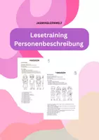 Vorschau - Arbeitsblätter - Lesetraining: Personenbeschreibung (3fach differenziert) - Deckblatt