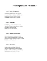 Vorschau - Text - Diktate Frühling Klasse 3+4 - Deckblatt