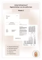 Vorschau - Stundenentwürfe - Unterrichtsentwurf: Eigenschaften von Grundformen - Deckblatt