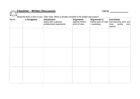 Vorschau - Arbeitsblätter - Writing Conference - Written Discussion - Deckblatt